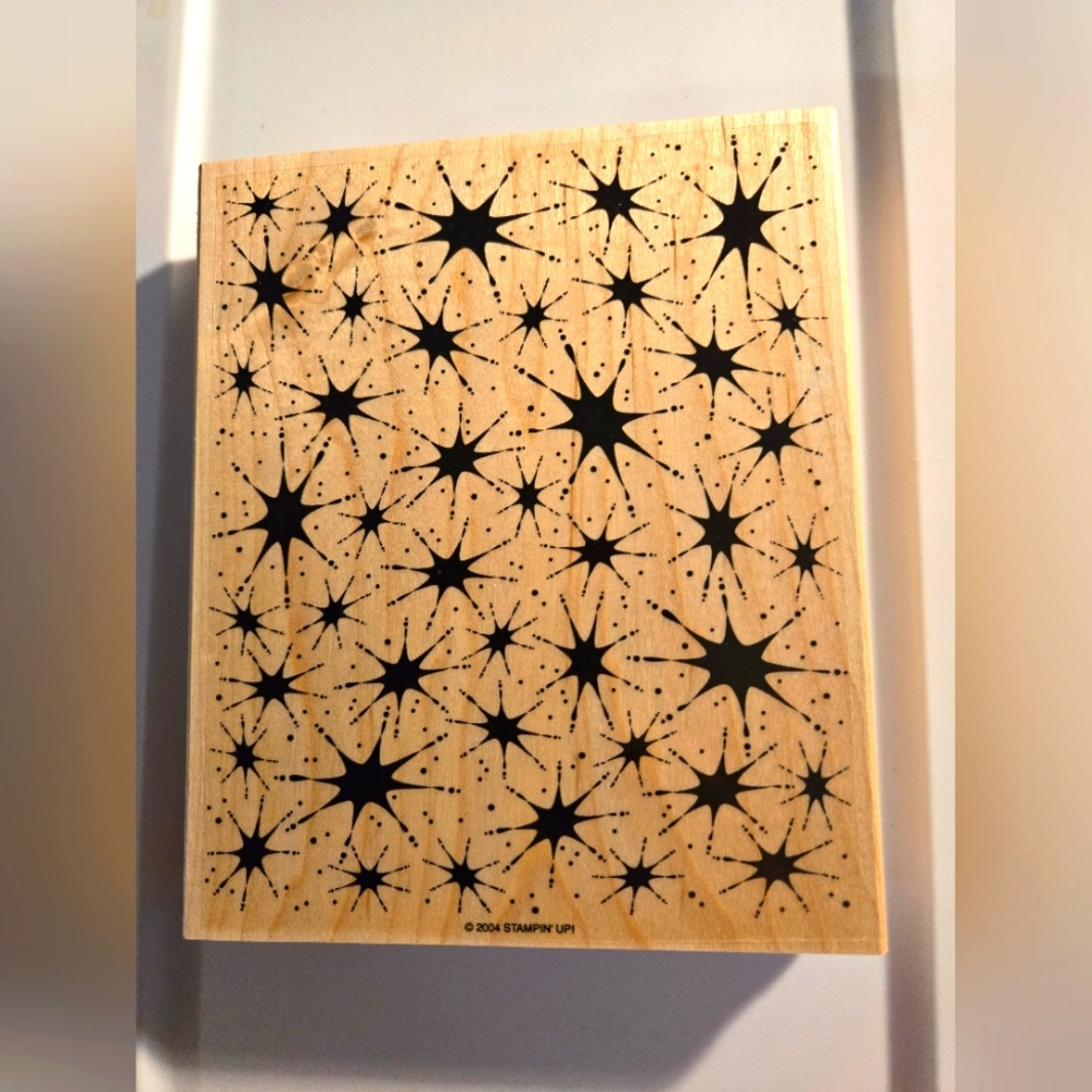 Stampin Up Background Stamp Star Pattern Wooden Stamp